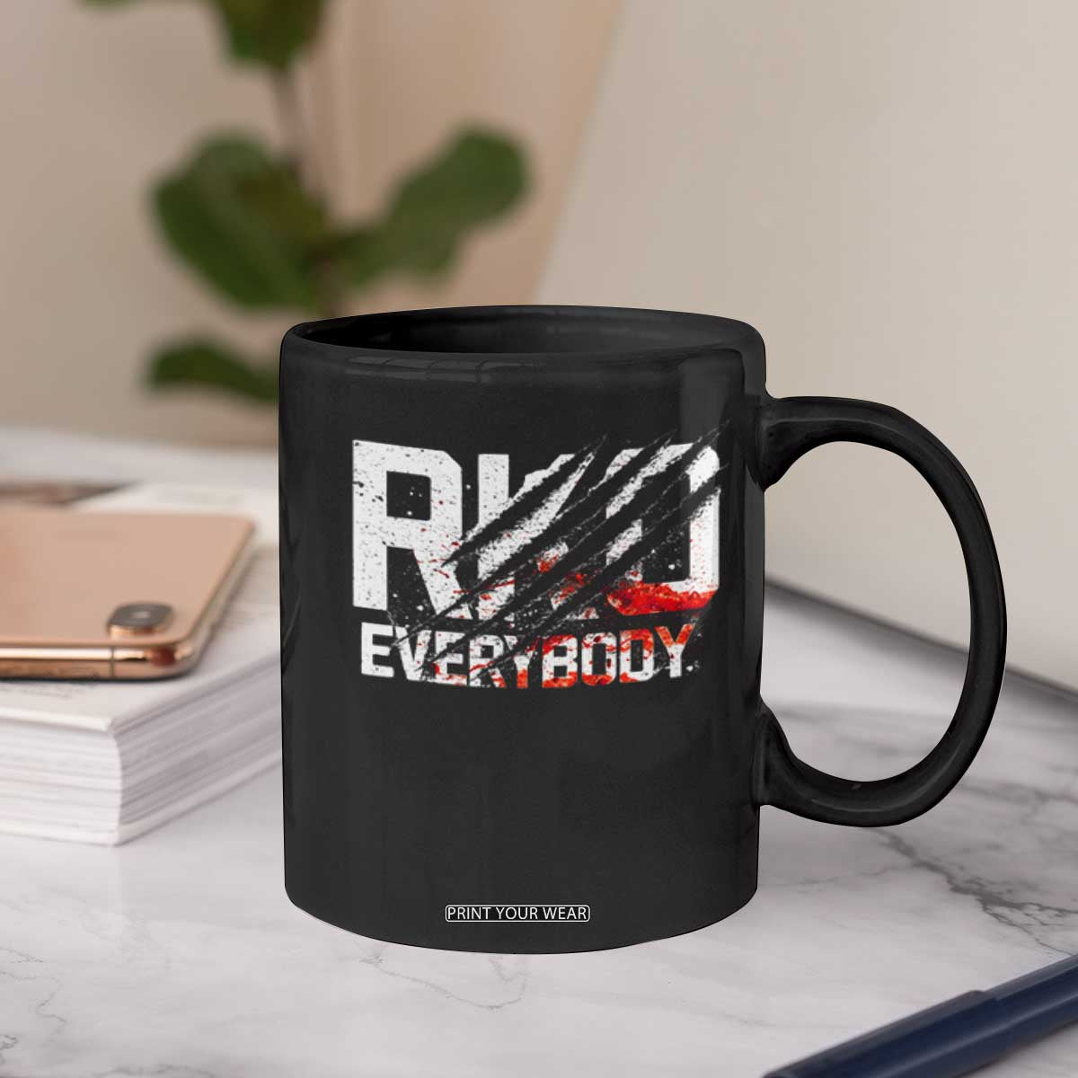RKO Everybody Coffee Mug Grunge Blood Stained Scratch Mark TS11 Print Your Wear