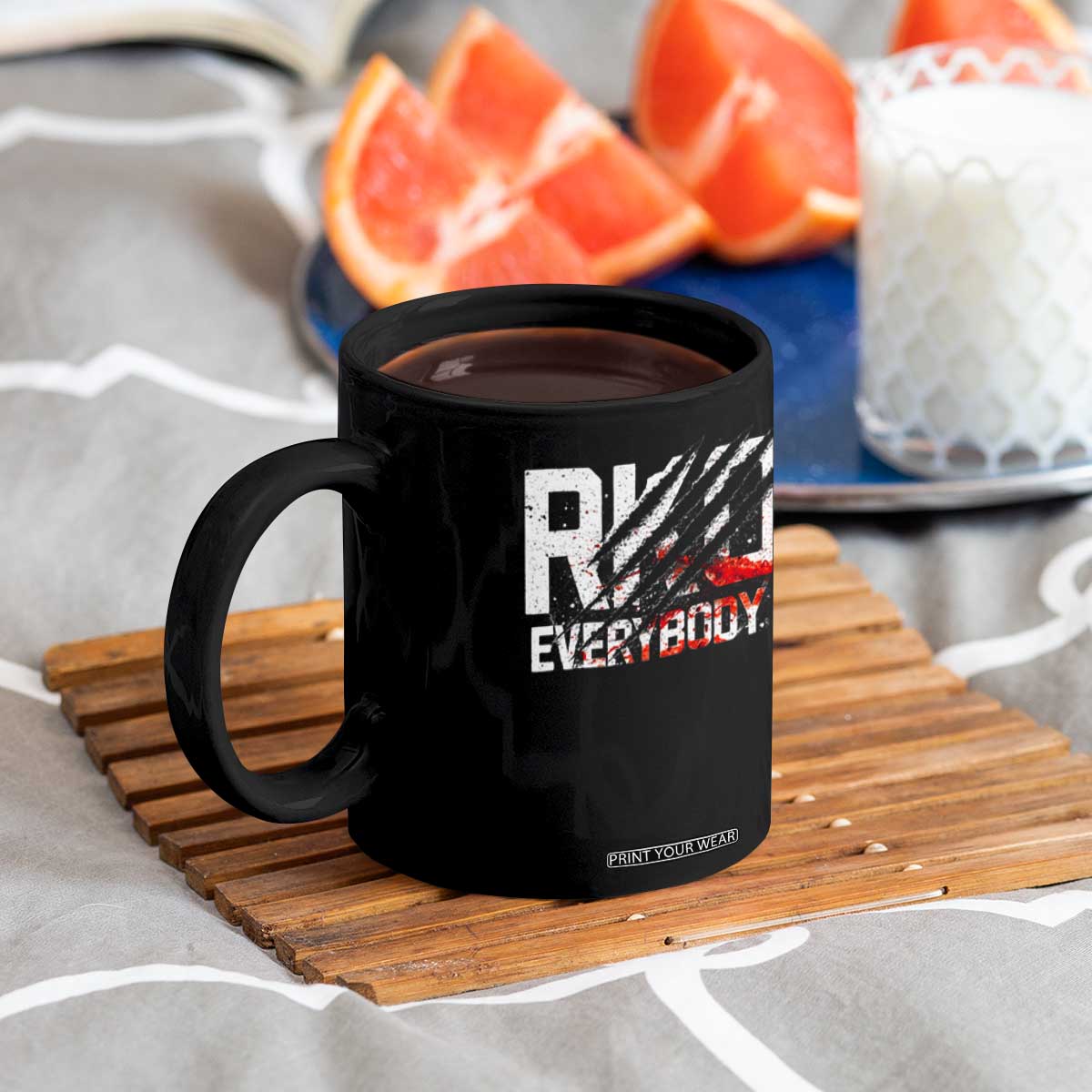 RKO Everybody Coffee Mug Grunge Blood Stained Scratch Mark TS11 Print Your Wear
