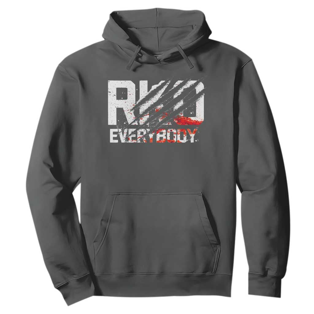 RKO Everybody Hoodie Grunge Blood Stained Scratch Mark TS11 Dark Heather Print Your Wear