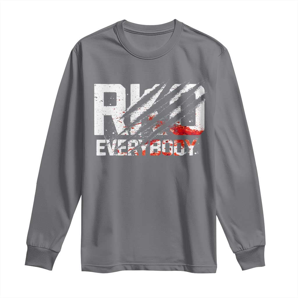 RKO Everybody Long Sleeve Shirt Grunge Blood Stained Scratch Mark TS11 Charcoal Print Your Wear