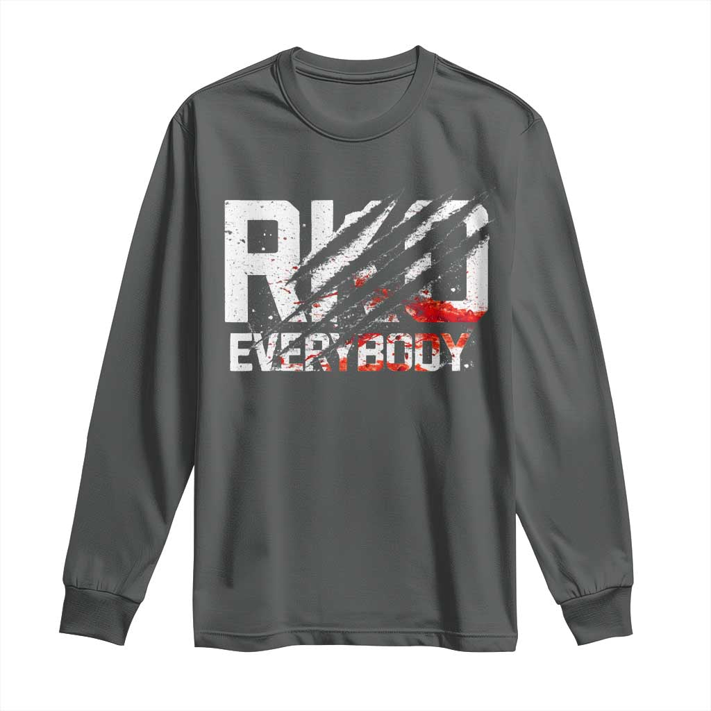 RKO Everybody Long Sleeve Shirt Grunge Blood Stained Scratch Mark TS11 Dark Heather Print Your Wear