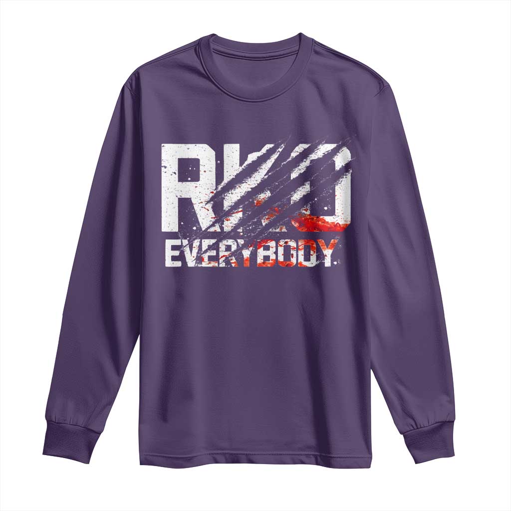 RKO Everybody Long Sleeve Shirt Grunge Blood Stained Scratch Mark TS11 Purple Print Your Wear