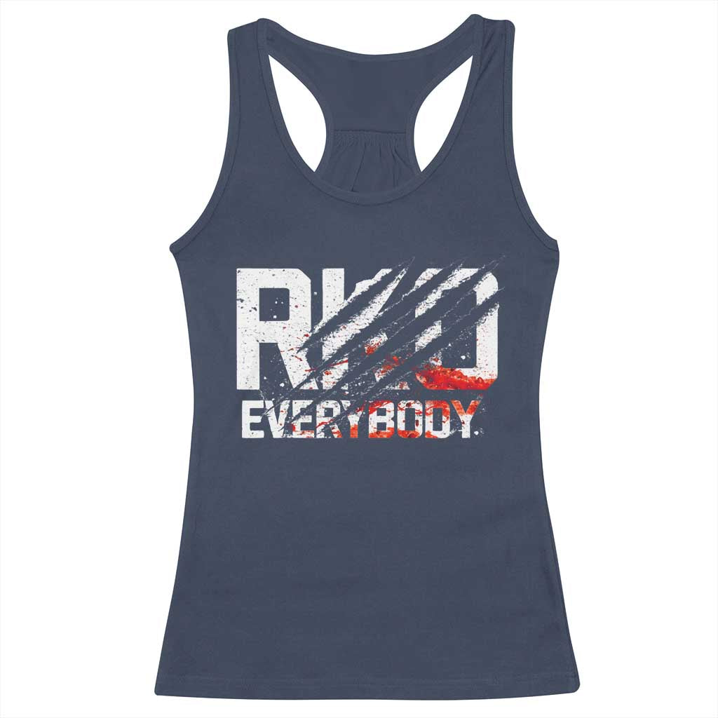 RKO Everybody Racerback Tank Top Grunge Blood Stained Scratch Mark TS11 Navy Print Your Wear