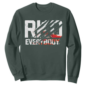 RKO Everybody Sweatshirt Grunge Blood Stained Scratch Mark TS11 Dark Forest Green Print Your Wear