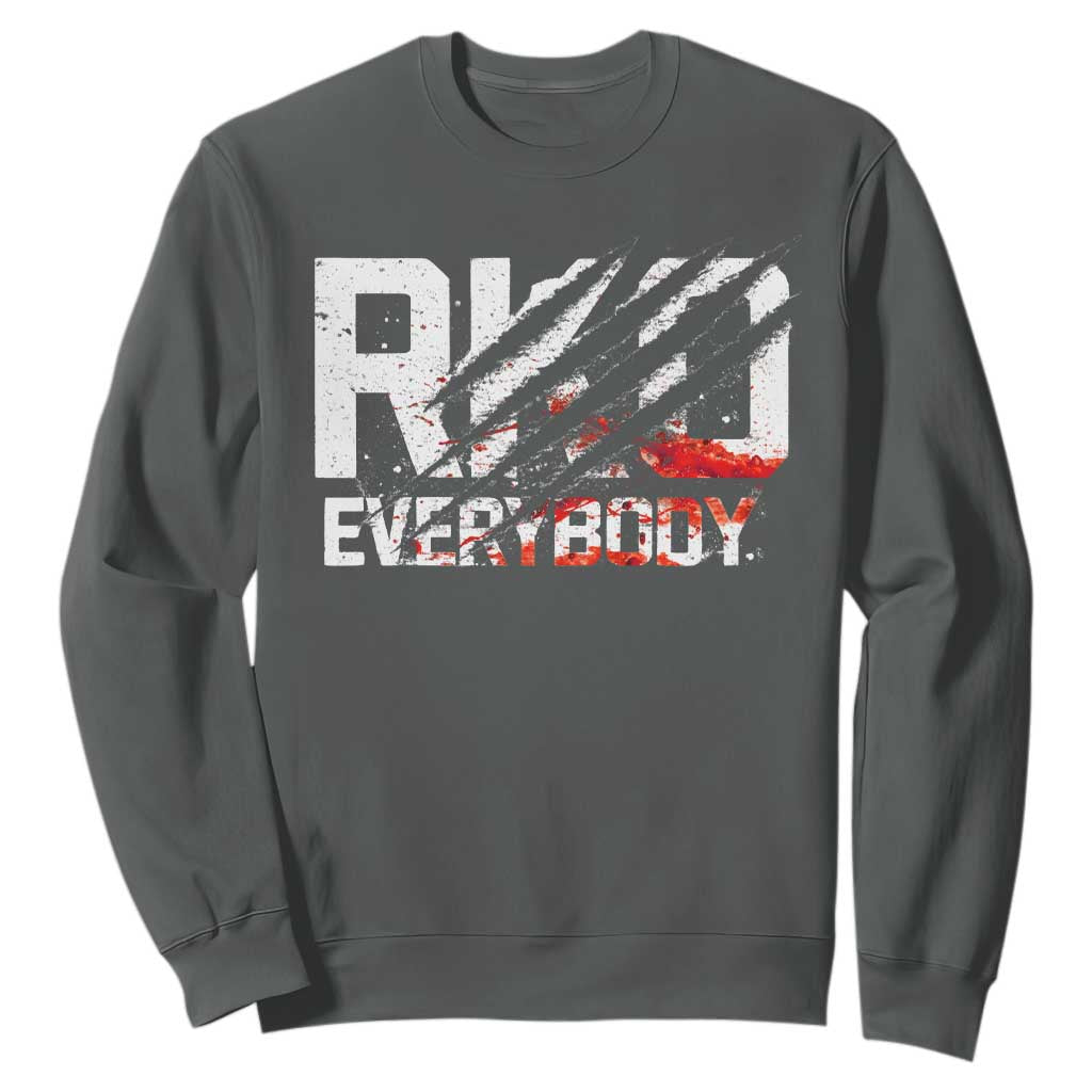 RKO Everybody Sweatshirt Grunge Blood Stained Scratch Mark TS11 Dark Heather Print Your Wear