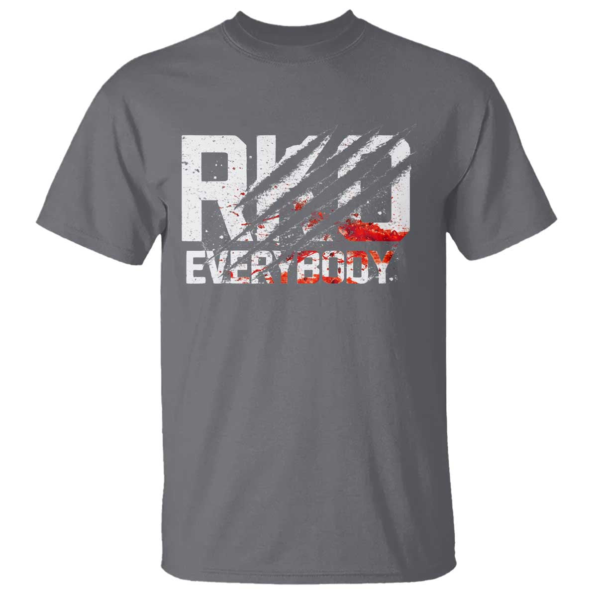 RKO Everybody T Shirt Grunge Blood Stained Scratch Mark TS11 Charcoal Print Your Wear