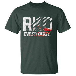 RKO Everybody T Shirt Grunge Blood Stained Scratch Mark TS11 Dark Forest Green Print Your Wear