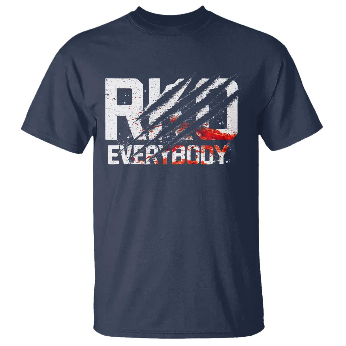 RKO Everybody T Shirt Grunge Blood Stained Scratch Mark TS11 Navy Print Your Wear