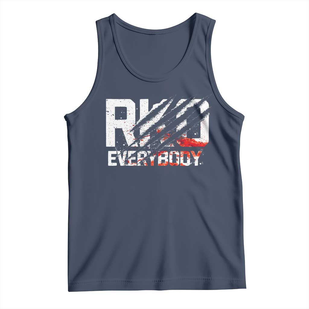 RKO Everybody Tank Top Grunge Blood Stained Scratch Mark TS11 Navy Print Your Wear