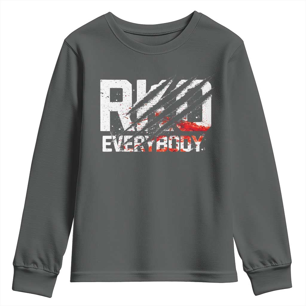 RKO Everybody Youth Sweatshirt Grunge Blood Stained Scratch Mark TS11 Dark Heather Print Your Wear