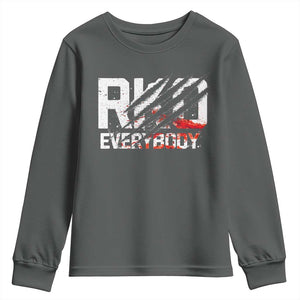 RKO Everybody Youth Sweatshirt Grunge Blood Stained Scratch Mark TS11 Dark Heather Print Your Wear