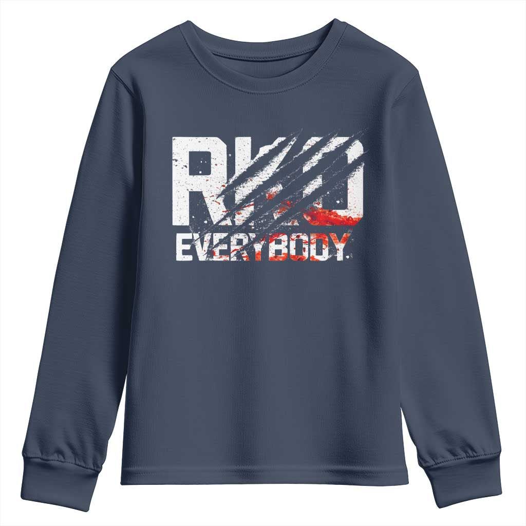 RKO Everybody Youth Sweatshirt Grunge Blood Stained Scratch Mark TS11 Navy Print Your Wear
