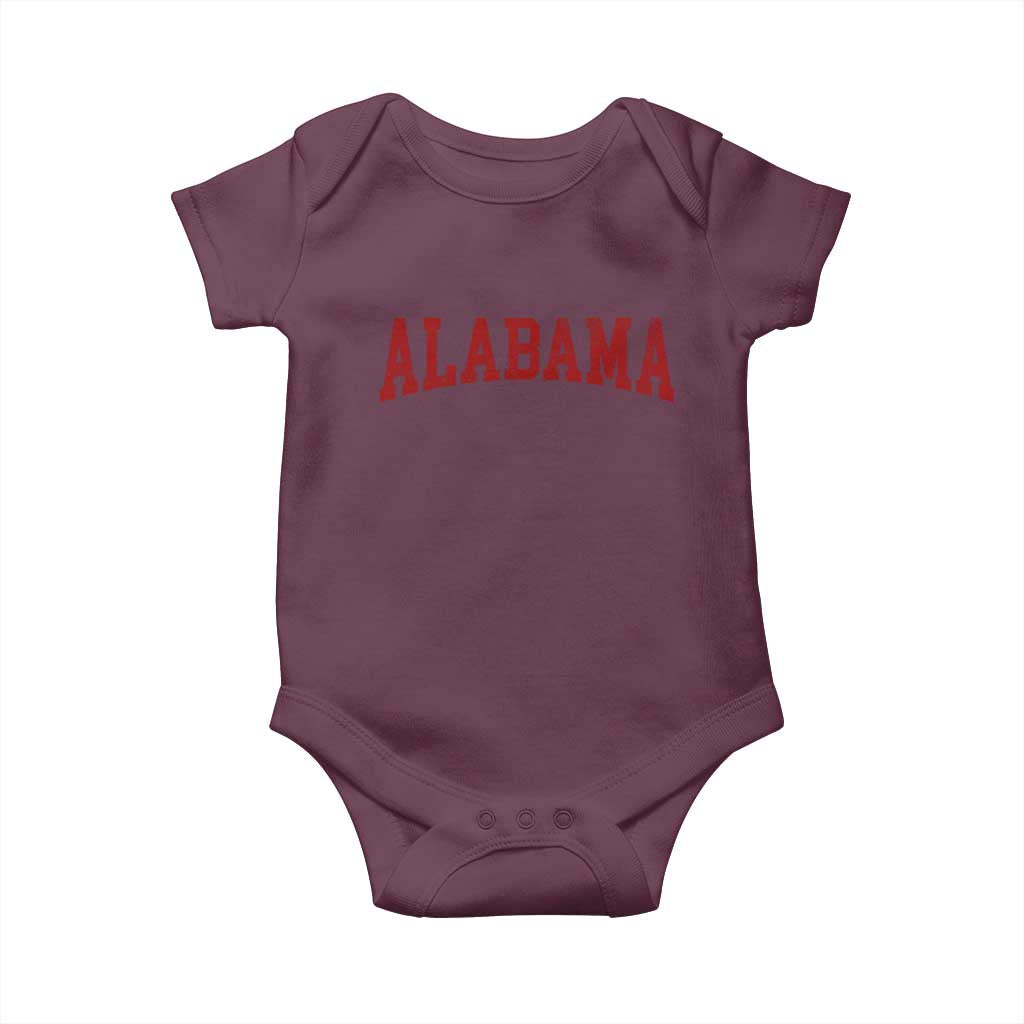 Alabama Fan Baby Onesie Red Bold Sport State Letters Game Day TS11 Maroon Print Your Wear