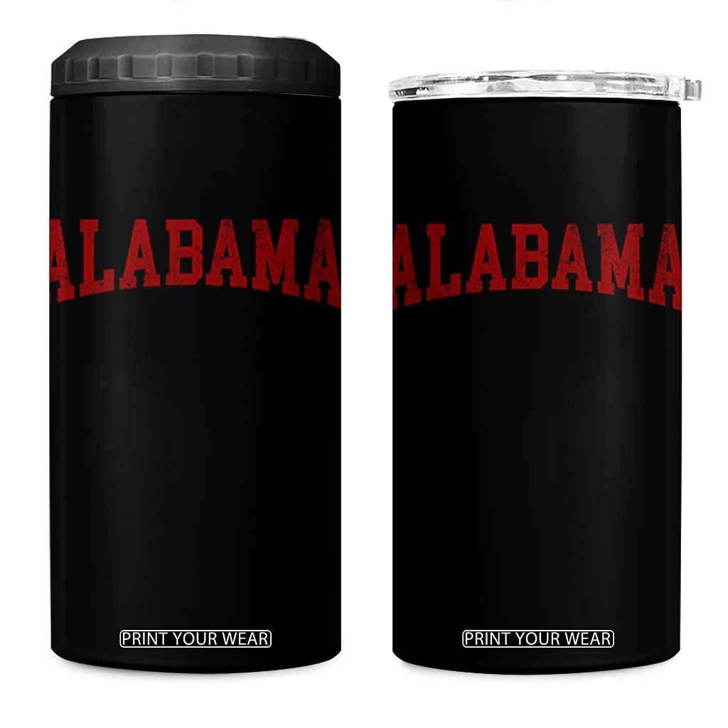 Alabama Fan 4 in 1 Can Cooler Tumbler Red Bold Sport State Letters Game Day TS11 One Size: 16 oz Black Print Your Wear
