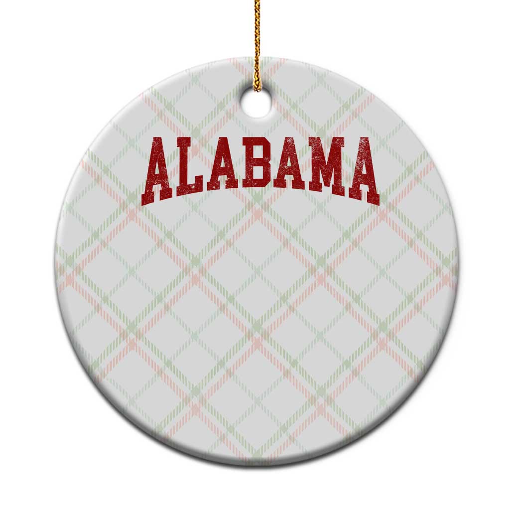 Alabama Fan Ceramic Ornament Red Bold Sport State Letters Game Day TS11 1pc Christmas Plaid Print Your Wear