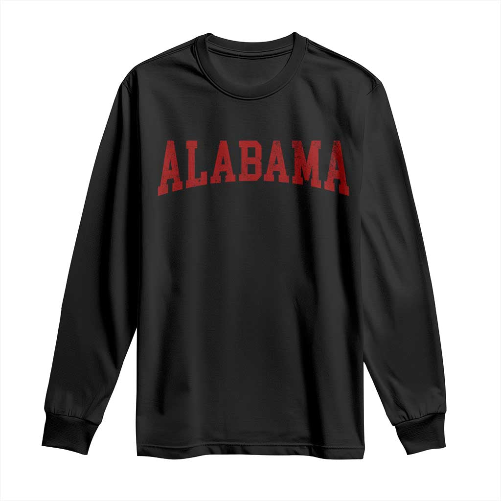 Alabama Fan Long Sleeve Shirt Red Bold Sport State Letters Game Day TS11 Black Print Your Wear