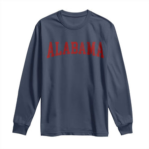 Alabama Fan Long Sleeve Shirt Red Bold Sport State Letters Game Day TS11 Navy Print Your Wear