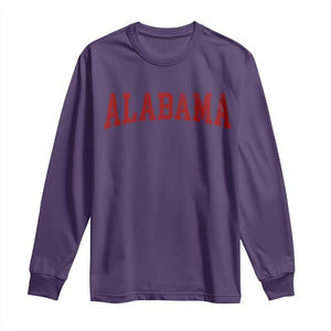 Alabama Fan Long Sleeve Shirt Red Bold Sport State Letters Game Day TS11 Purple Print Your Wear