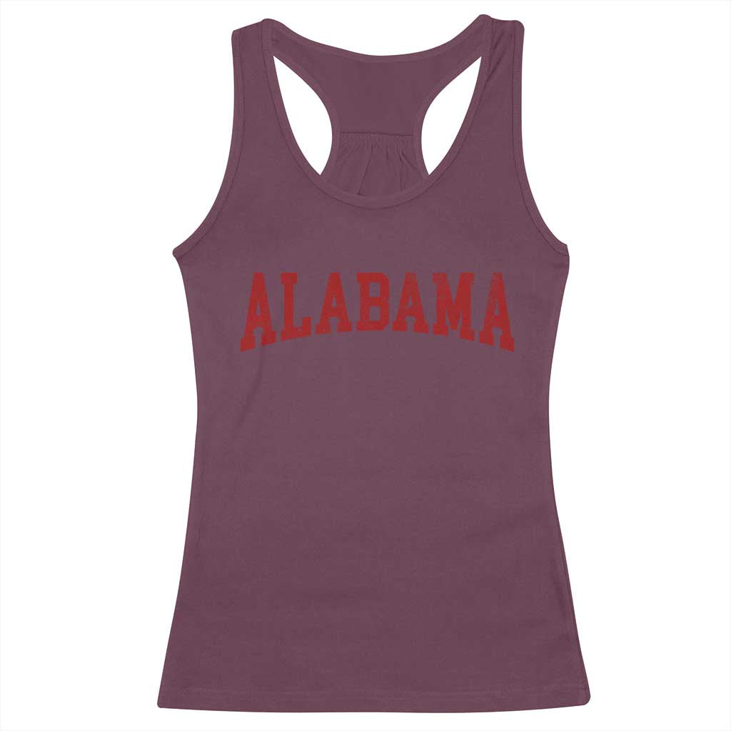 Alabama Fan Racerback Tank Top Red Bold Sport State Letters Game Day TS11 Maroon Print Your Wear