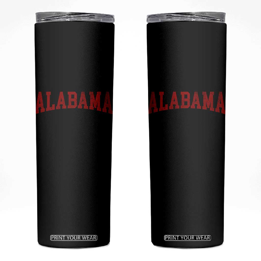 Alabama Fan Skinny Tumbler Red Bold Sport State Letters Game Day TS11 Black Print Your Wear