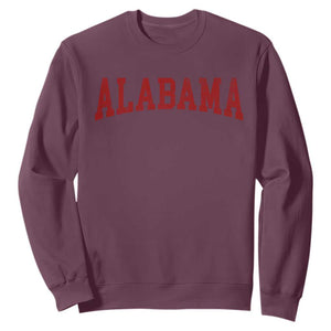 Alabama Fan Sweatshirt Red Bold Sport State Letters Game Day TS11 Maroon Print Your Wear
