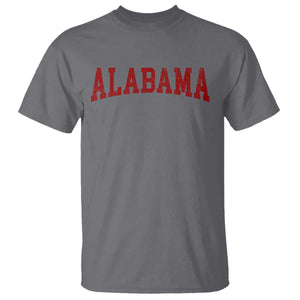 Alabama Fan T Shirt Red Bold Sport State Letters Game Day TS11 Charcoal Print Your Wear