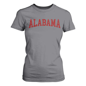 Alabama Fan T Shirt For Women Red Bold Sport State Letters Game Day TS11 Charcoal Print Your Wear