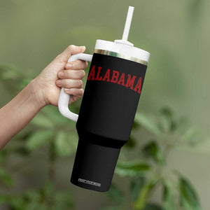 Alabama Fan Tumbler With Handle Red Bold Sport State Letters Game Day TS11 Print Your Wear