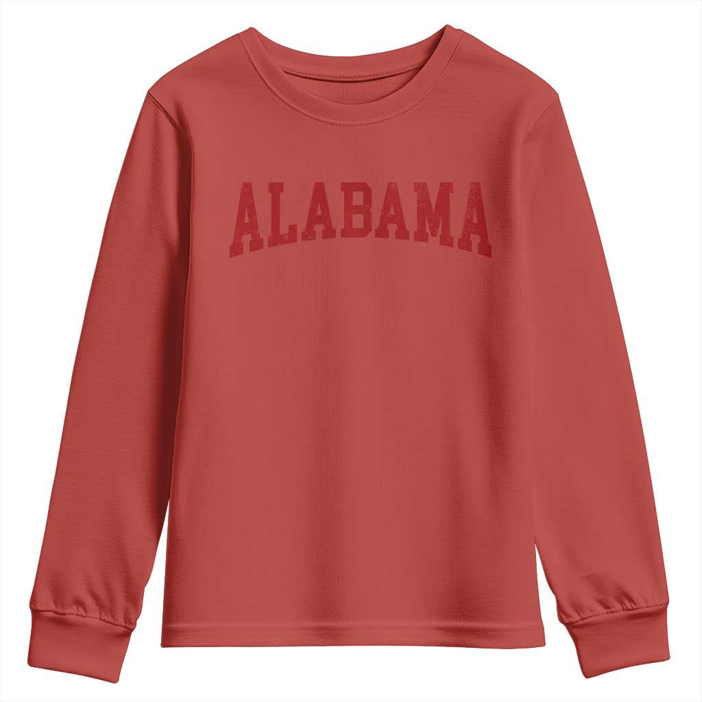 Alabama Fan Youth Sweatshirt Red Bold Sport State Letters Game Day TS11 Red Print Your Wear