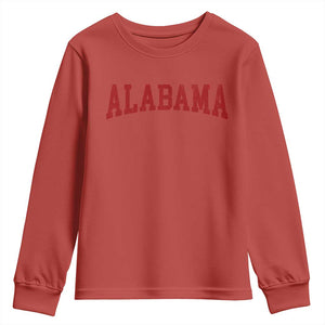 Alabama Fan Youth Sweatshirt Red Bold Sport State Letters Game Day TS11 Red Print Your Wear