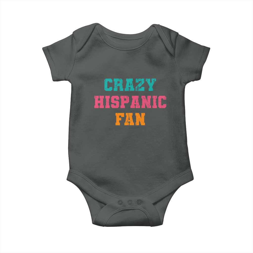 Crazy Hispanic Fan Baby Onesie Funny Latino Basketball Quote TS11 Dark Heather Print Your Wear