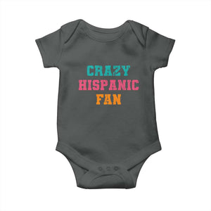 Crazy Hispanic Fan Baby Onesie Funny Latino Basketball Quote TS11 Dark Heather Print Your Wear