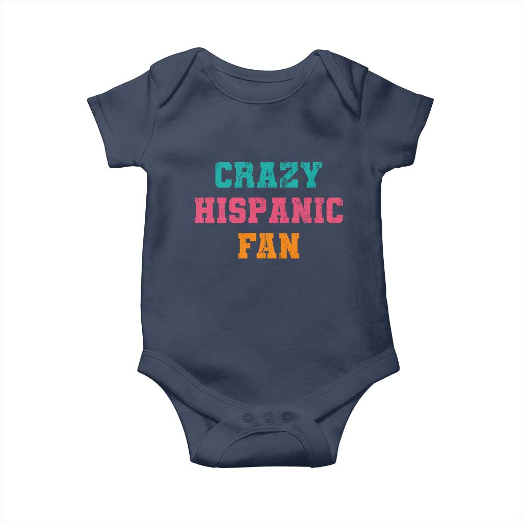 Crazy Hispanic Fan Baby Onesie Funny Latino Basketball Quote TS11 Navy Print Your Wear
