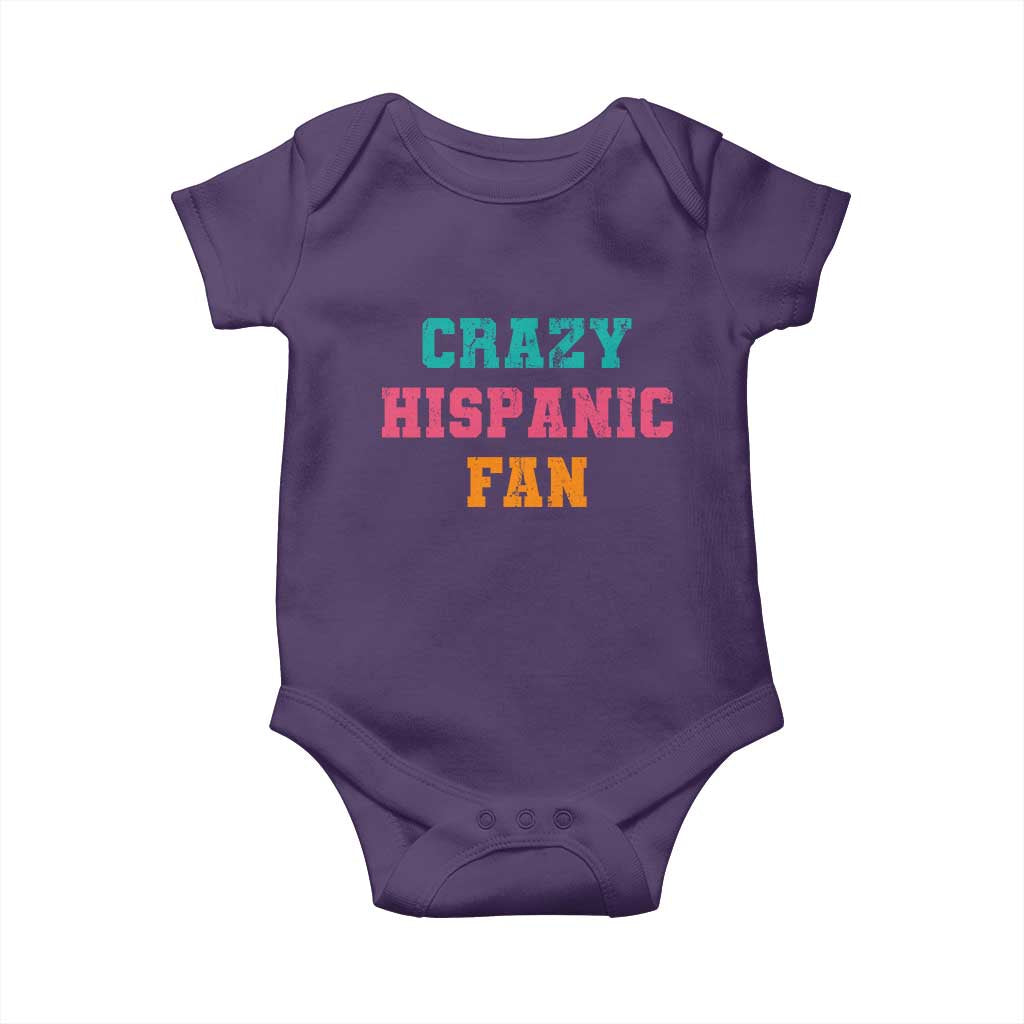 Crazy Hispanic Fan Baby Onesie Funny Latino Basketball Quote TS11 Purple Print Your Wear