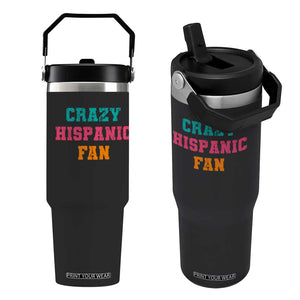 Crazy Hispanic Fan Flip Straw Tumbler Funny Latino Basketball Quote TS11 One Size: 30 oz Black Print Your Wear