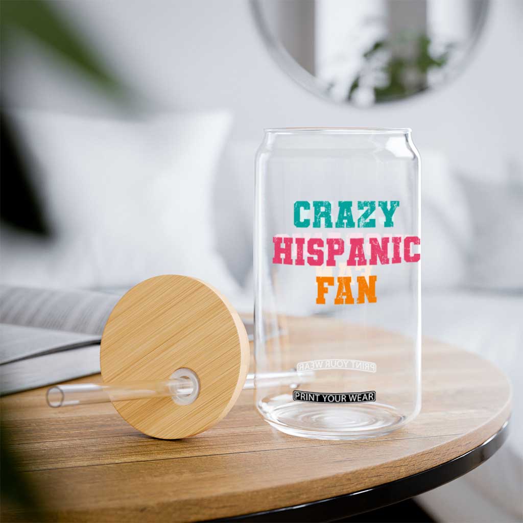 Crazy Hispanic Fan Glass Can Funny Latino Basketball Quote TS11 Print Your Wear