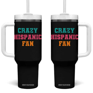 Crazy Hispanic Fan Tumbler With Handle Funny Latino Basketball Quote TS11 One Size: 40 oz Black Print Your Wear