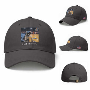 Basketball Raccoon I Live Here Now Baseball Cap Funny Trash Panda Drinking Iced Coffee Basketball Court TS11 Baseball Cap Universal Fit Dark Gray Print Your Wear