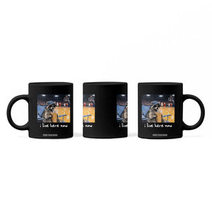 Basketball Raccoon I Live Here Now Coffee Mug Funny Trash Panda Drinking Iced Coffee Basketball Court TS11 Print Your Wear