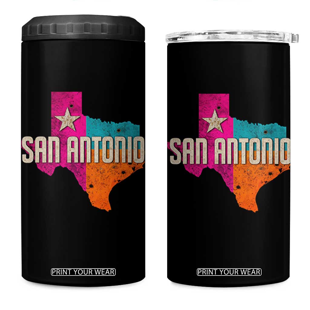 San Antonio Texas TX Fiesta Sports For Latino Fans 4 in 1 Can Cooler Tumbler TS11 One Size: 16 oz Black Print Your Wear
