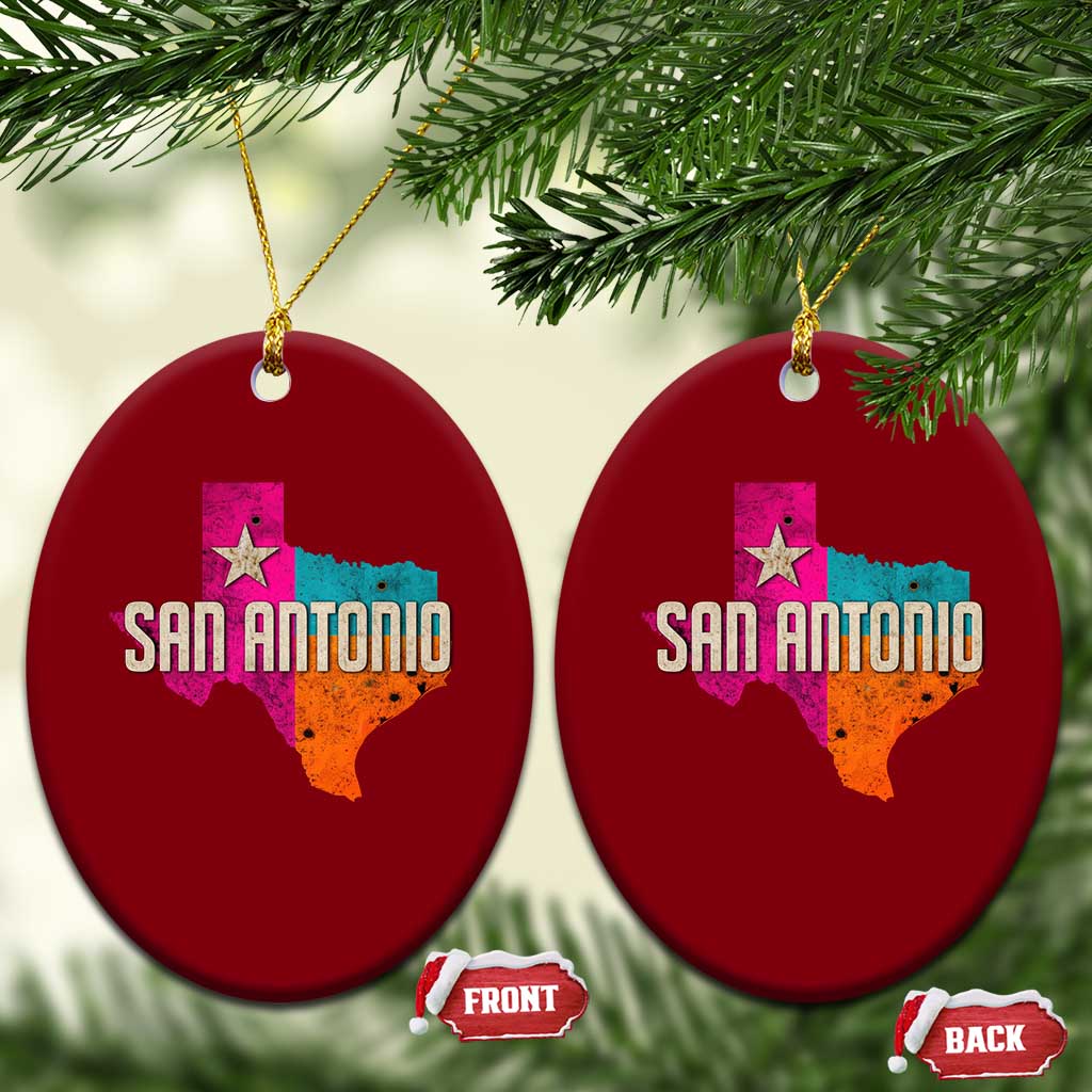 San Antonio Texas TX Fiesta Sports For Latino Fans Ceramic Ornament TS11 Print Your Wear