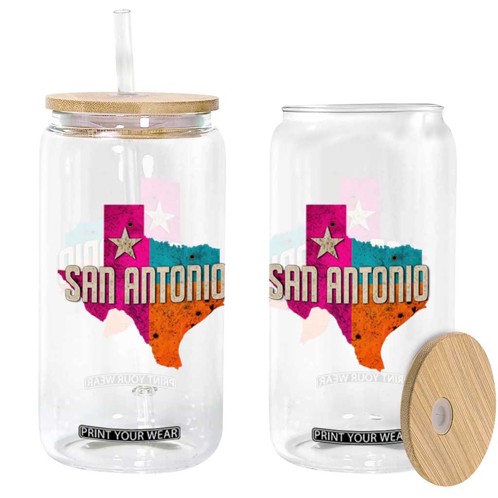 San Antonio Texas TX Fiesta Sports For Latino Fans Glass Can TS11 Print Your Wear