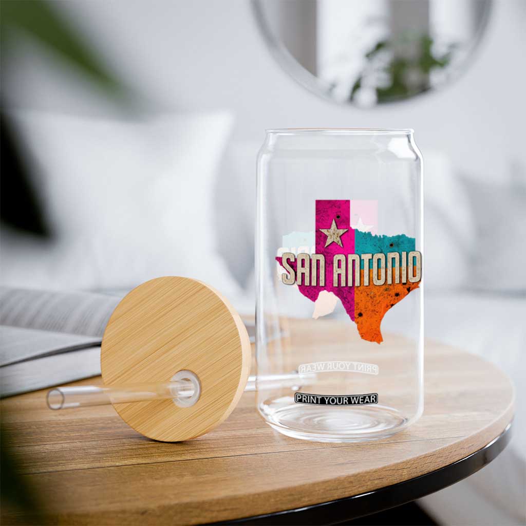 San Antonio Texas TX Fiesta Sports For Latino Fans Glass Can TS11 Print Your Wear