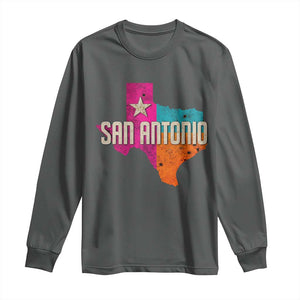San Antonio Texas TX Fiesta Sports For Latino Fans Long Sleeve Shirt TS11 Dark Heather Print Your Wear