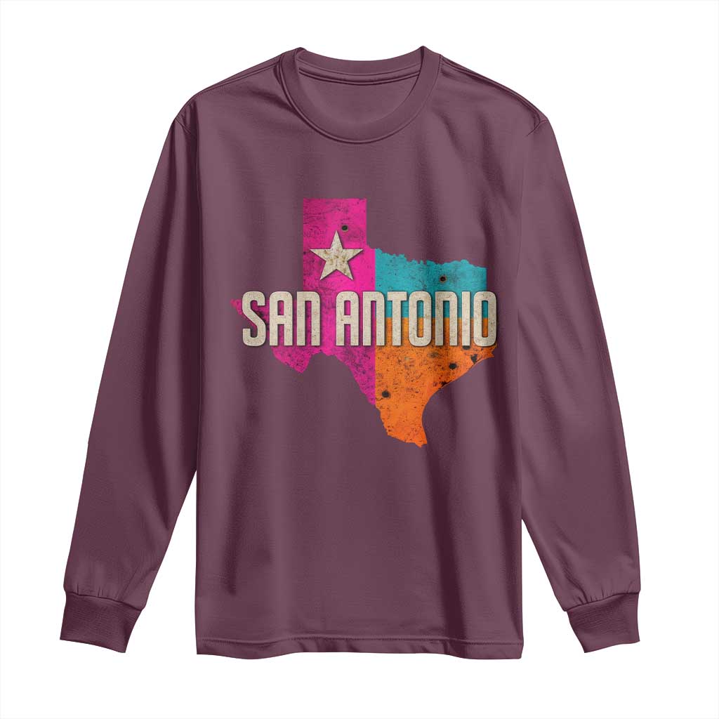 San Antonio Texas TX Fiesta Sports For Latino Fans Long Sleeve Shirt TS11 Maroon Print Your Wear