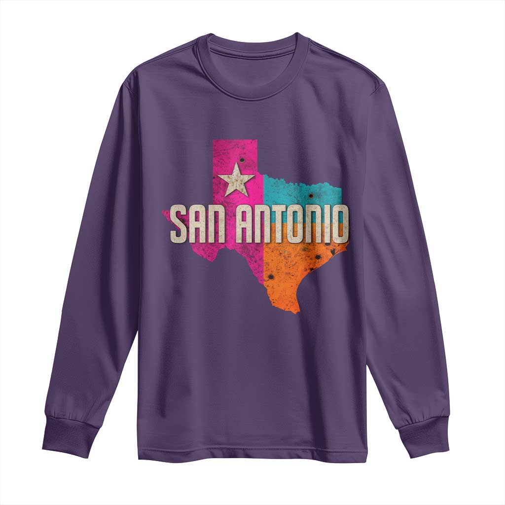San Antonio Texas TX Fiesta Sports For Latino Fans Long Sleeve Shirt TS11 Purple Print Your Wear