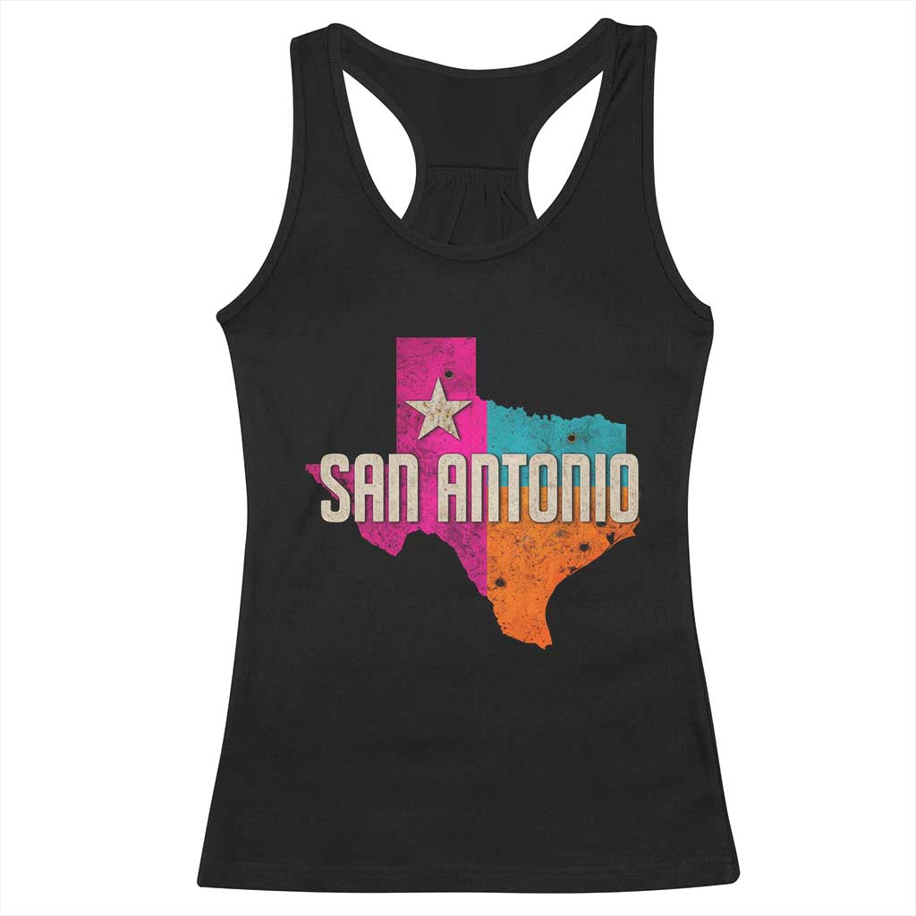 San Antonio Texas TX Fiesta Sports For Latino Fans Racerback Tank Top TS11 Black Print Your Wear