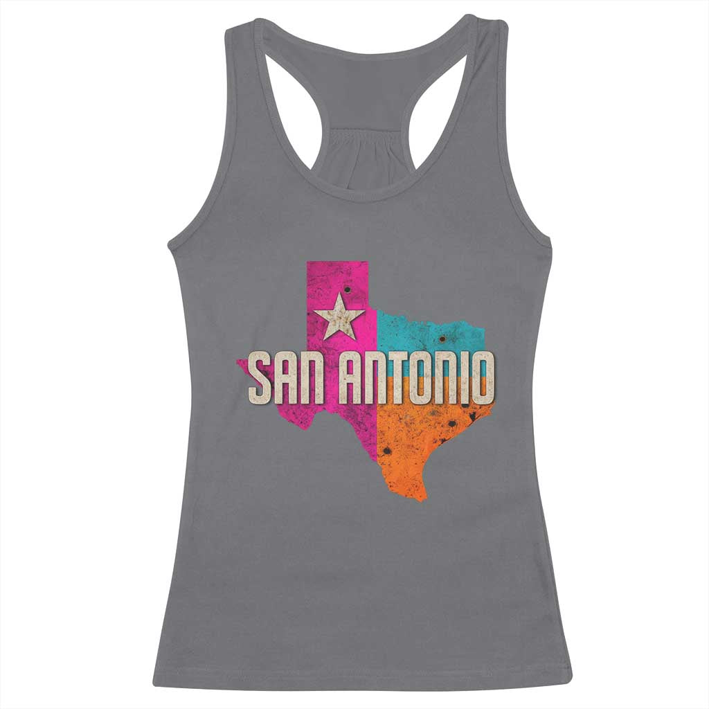 San Antonio Texas TX Fiesta Sports For Latino Fans Racerback Tank Top TS11 Charcoal Print Your Wear