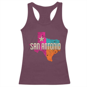 San Antonio Texas TX Fiesta Sports For Latino Fans Racerback Tank Top TS11 Maroon Print Your Wear