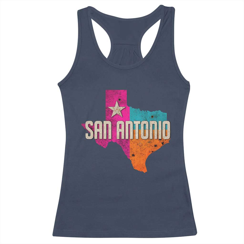 San Antonio Texas TX Fiesta Sports For Latino Fans Racerback Tank Top TS11 Navy Print Your Wear